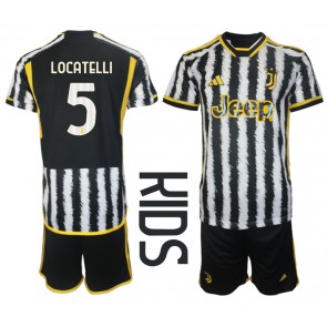 Juventus Manuel Locatelli #5 Replica Home Stadium Kit for Kids 2023-24 Short Sleeve (+ pants)